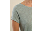 T-shirt en lin col bateau détail lurex