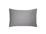 TAIE D'OREILLER | Pure White Satin Lavé - Stone - Finition Black