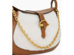 Petit sac bandoulière Pia en cuir lisse et peau lainée