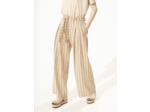 Pantalon large rayure naturelle