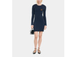 Robe Courte En Maille Bleu Marine