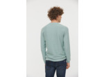 Pull basique col rond maille fantaisie en coton bio avec print poitrine