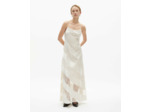 Robe longue diagonale ecru