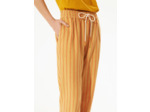 Pantalon large rayures corail