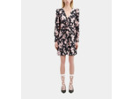 Robe Courte A Manches Longues En Jacquard black / pink