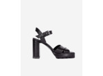 Chaussures a talon en cuir embossé serpent black