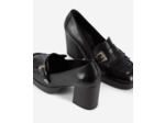 Mocassins à talons en cuir noirs black