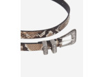 Ceinture En Cuir Embossee Python beige-brown