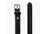 Ceinture femme avec boucle carrée en cuir tressé