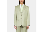 Veste Tailleur Vert Clair En Lin kaki grey