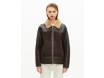 Peau lainée courte col sherpa marron brown