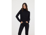 Pull col roulé basique en coton bio et laine recyclée