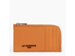 Porte carte large zippé Emile en cuir signature T
