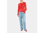 Chemise à imprimé fleuri avec volants red / white
