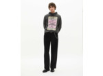 Sweat a capuche avec print devant black washed