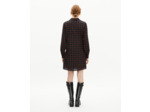 Robe courte imprimée pois et fleurs en soie mélangée noire black