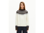 Pull à motif en laine mélangée écru ecru