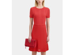 Robe Courte Rouge En Maille Ajourée red brique
