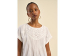 Top brodé en gaze de coton