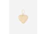 Bijou de sac cœur en raphia écru ecru