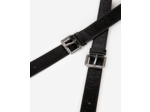 Bandoulière sac amelia en cuir craquelé noire black