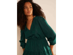 Robe courte satin à encolure V