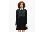 Robe courte en maille à carreaux noire black