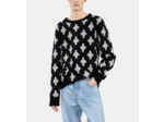 Pull À Losanges En Laine Et Alpaga Noir Et Gris black grey white