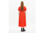 Robe longue en jacquard motif léopard orange orange red