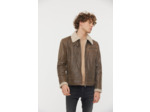 Blouson aviateur en cuir avec sherpa