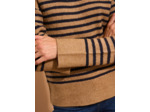 Pull marinière col montant à manches longues