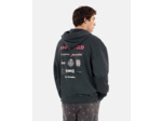 Sweatshirt À Capuche Avec Sérigraphie Noir black washed
