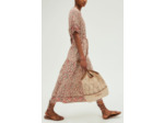 Robe longue cintrée imprimé végétal - POMME