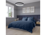Housse de couette Partition Satin de coton Coloris Marine