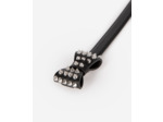 Ceinture fine avec noeud en cuir noire black