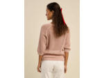 Pull léger à manches 3/4 et maille ajourée