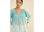 Blouse dégradée fluide en gaze de coton