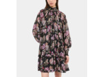 Robe courte imprimé fleuri black / purple
