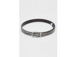 Ceinture en cuir, effet peau de serpent avec boucle et détail argenté