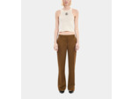 Pantalon Tailleur Ample Marron kaki