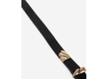 Ceinture fine à double boucle en cuir noir black