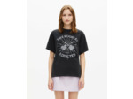 T-shirt manches courtes print guitarre black washed