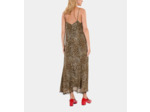 Robe nuisette longue en soie imprimé léopard leopard