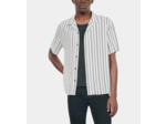 Chemise manches courtes imprimé pied de poule ecru black