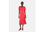 Robe longue avec boutonnage rouge rubis