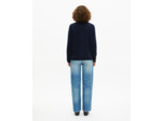 Pull col montant en laine marine bleu