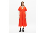 Robe longue en jacquard motif léopard orange orange red