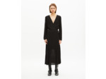 Robe longue plissée en lurex noire black