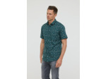 Chemise manches courtes, imprimé fleurs, avec broderie et poche poitrine