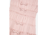 Robe courte a bretelles et elastiques lila